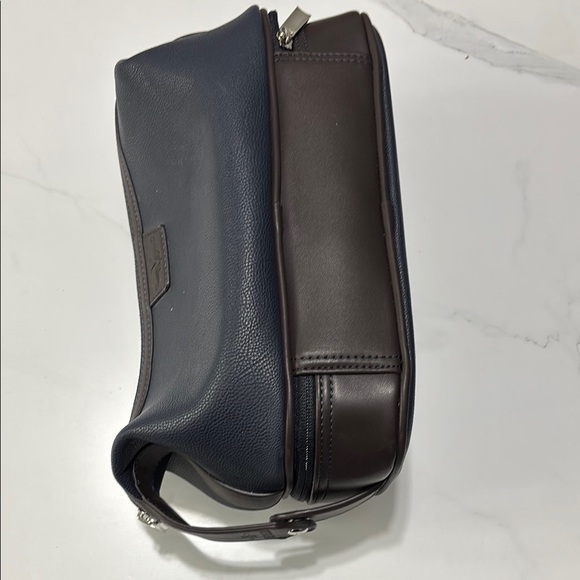 Men's Navy and Brown Leather Bag - Picture 6 of 6